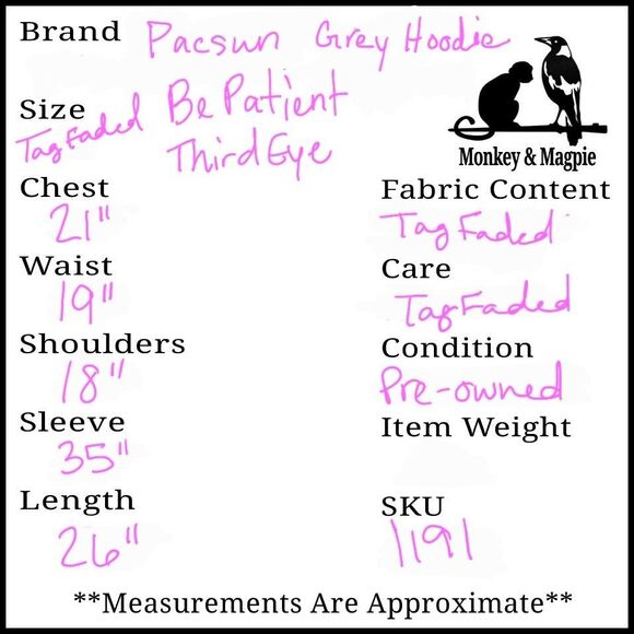 Pacsun Third Eye Woke Fall Skate Regular Cotton Hoodie Large ? Mantra Calm Cozy - Picture 9 of 9